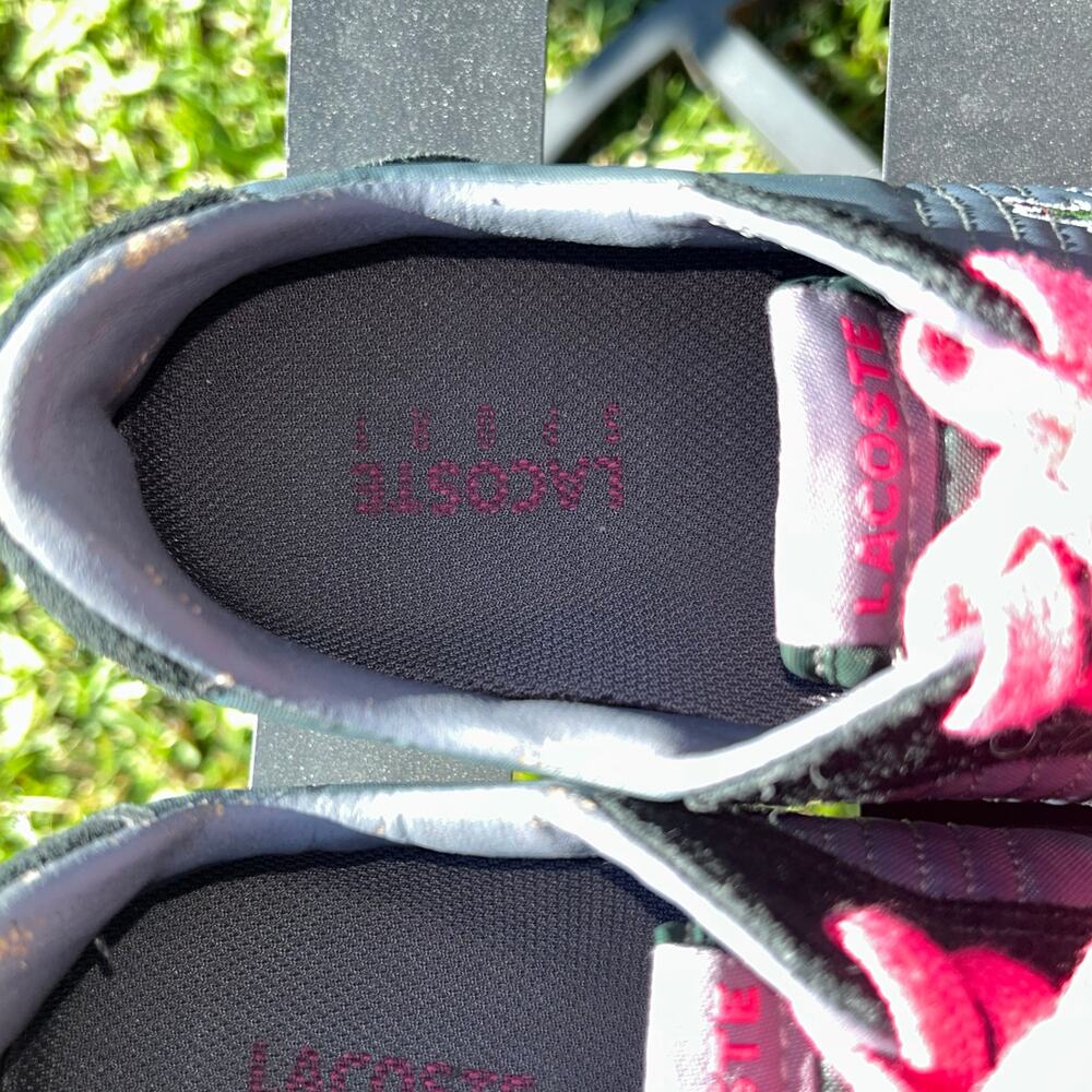 Lacoste Phoenix Lace Up Trainers Sneakers Athletic Gray Black Pink Size 7.5 - Picture 6 of 10
